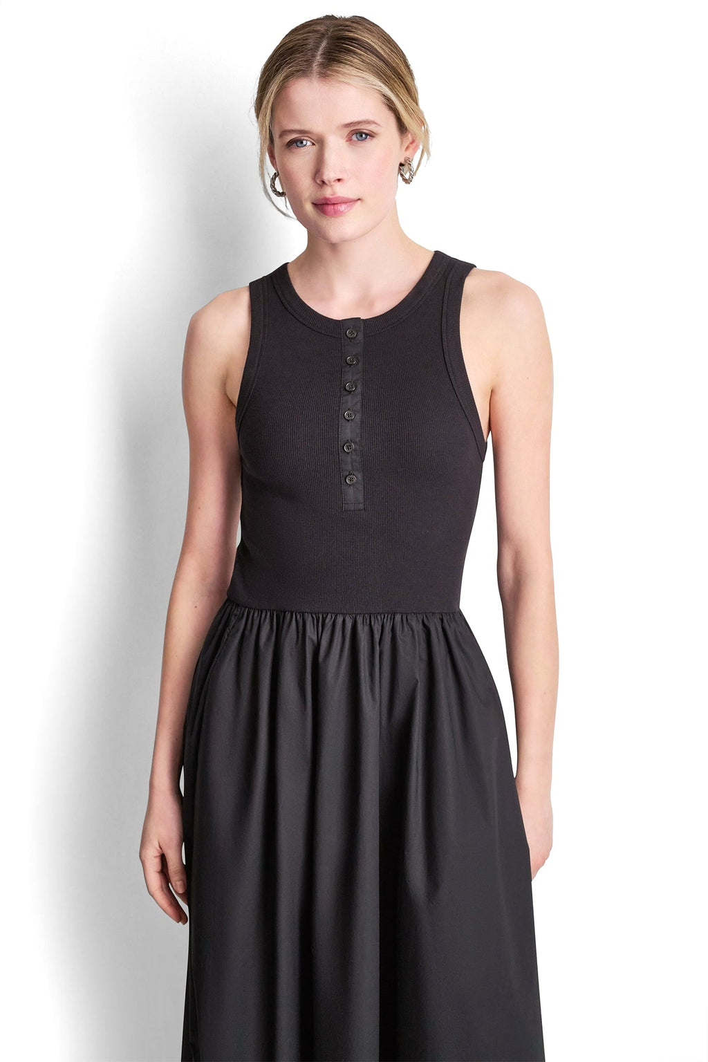 RIB HENLEY TANK MAXI DRESS