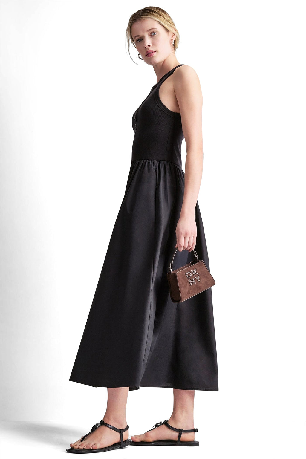 RIB HENLEY TANK MAXI DRESS