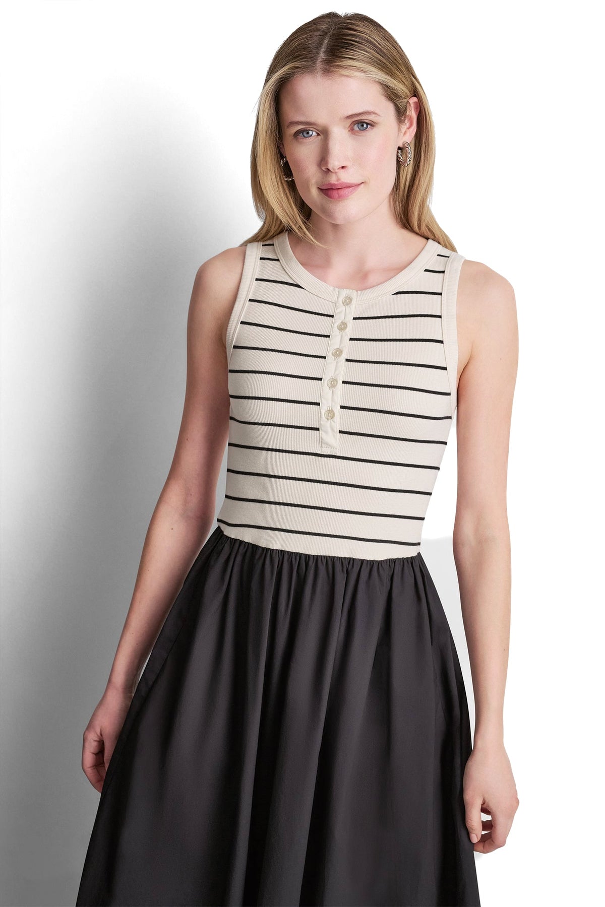 RIB HENLEY TANK MAXI DRESS