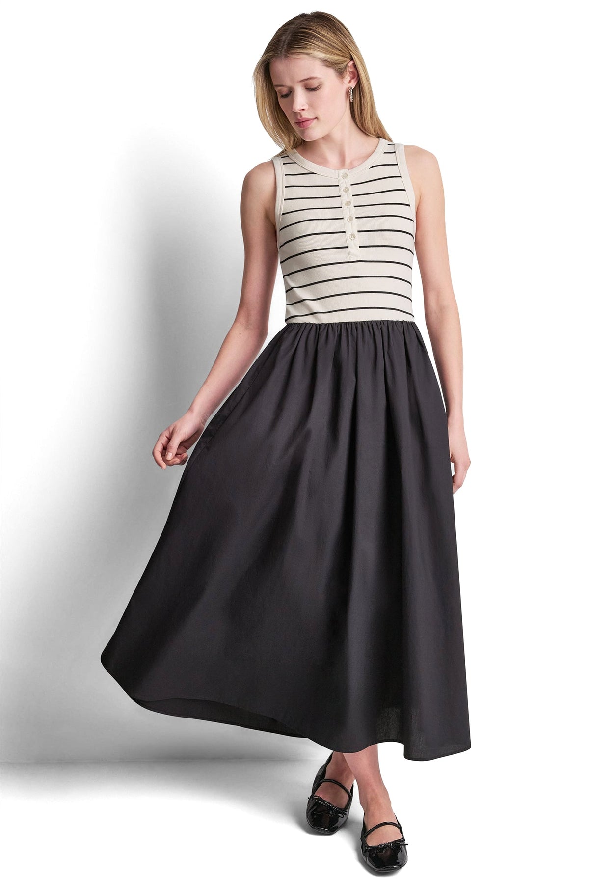 RIB HENLEY TANK MAXI DRESS