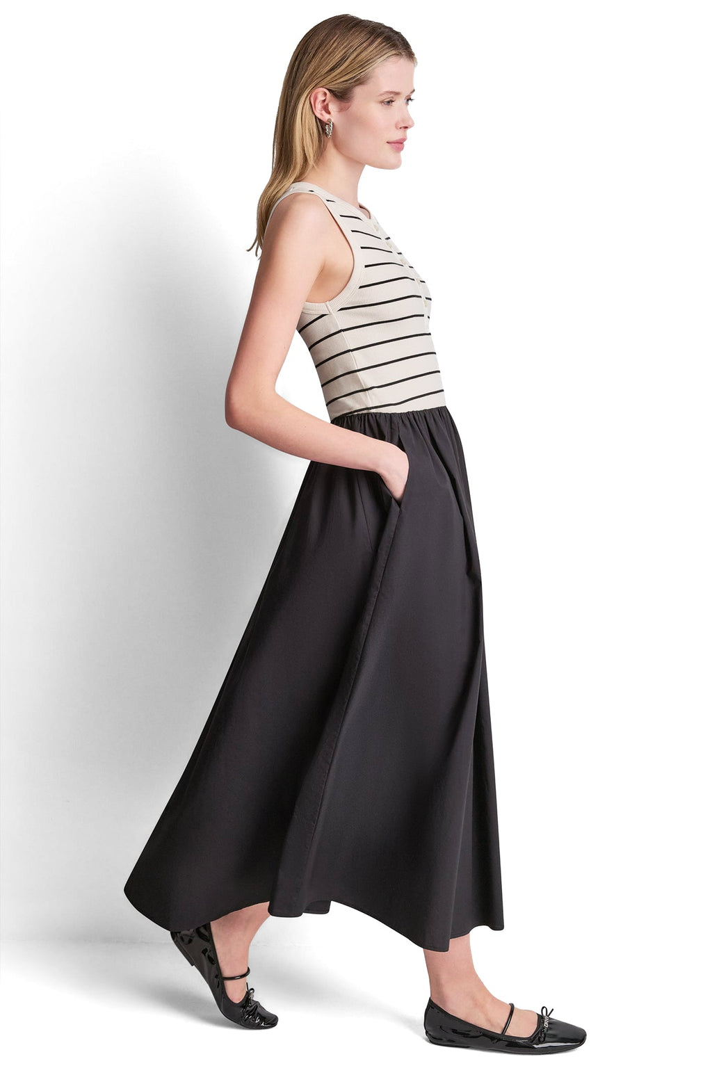 RIB HENLEY TANK MAXI DRESS