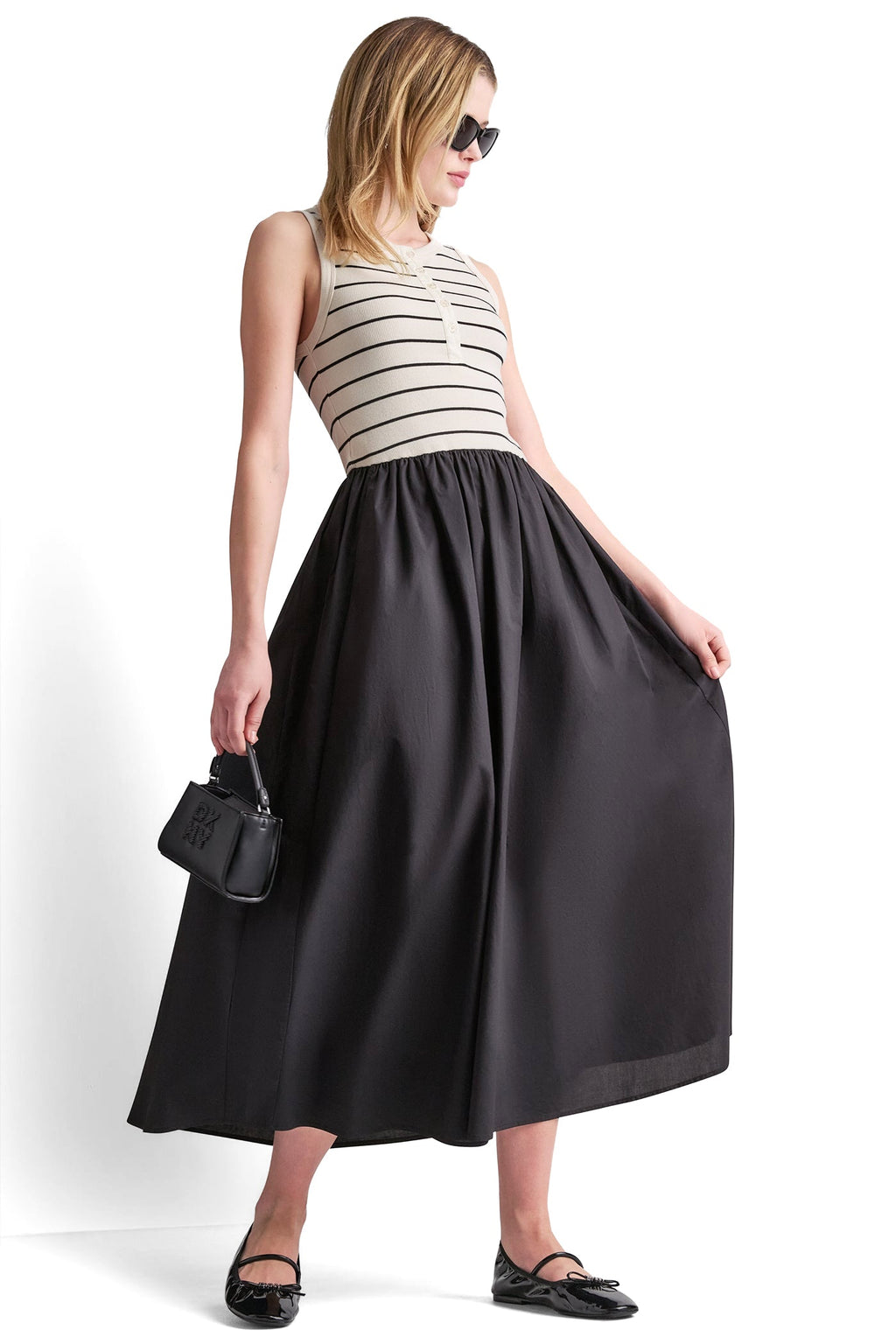 RIB HENLEY TANK MAXI DRESS
