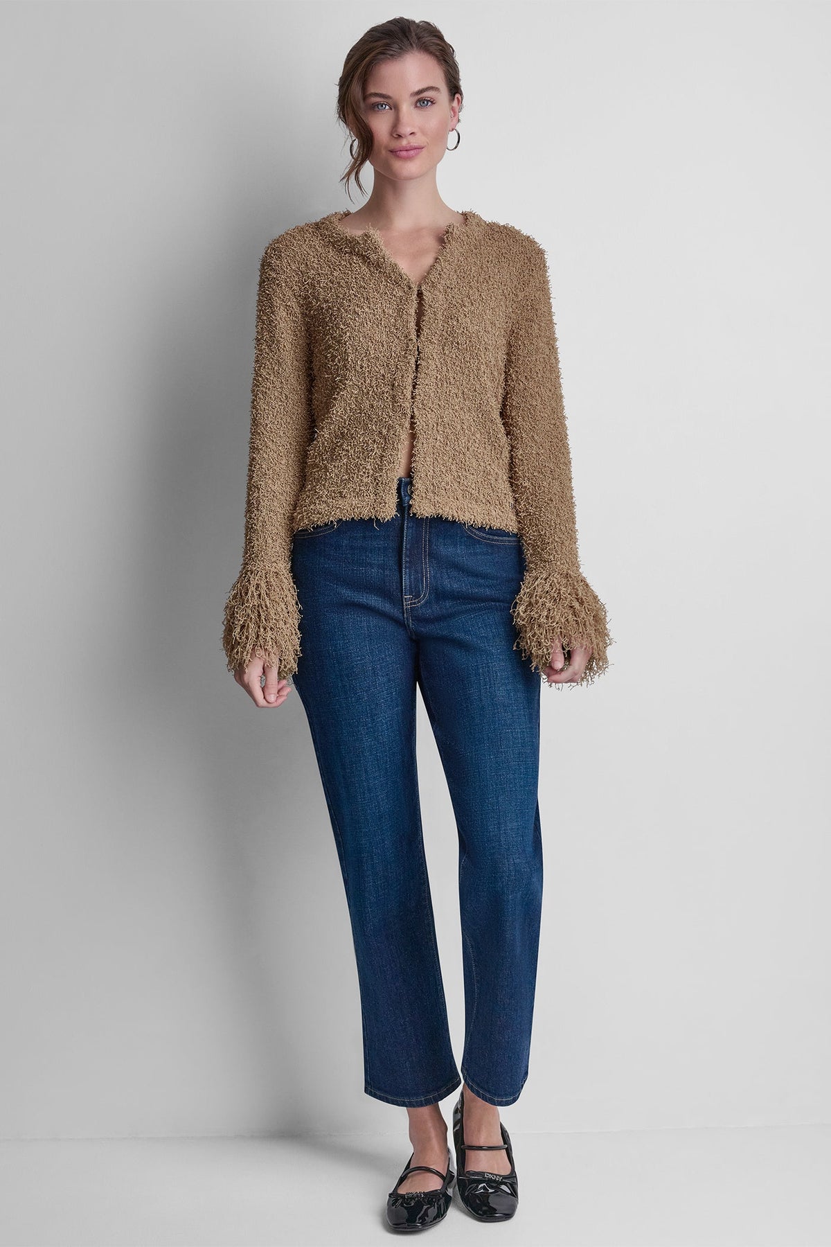 LONG SLEEVE FRINGE CARDIGAN