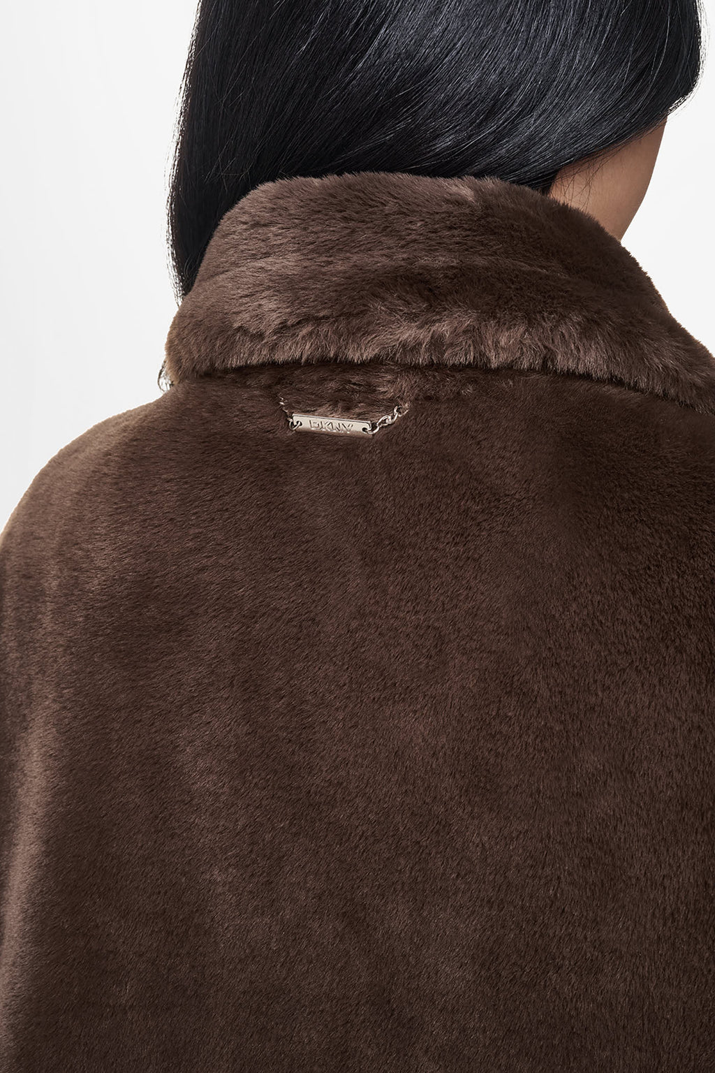 ASYMMETRICAL FAUX FUR PONCHO