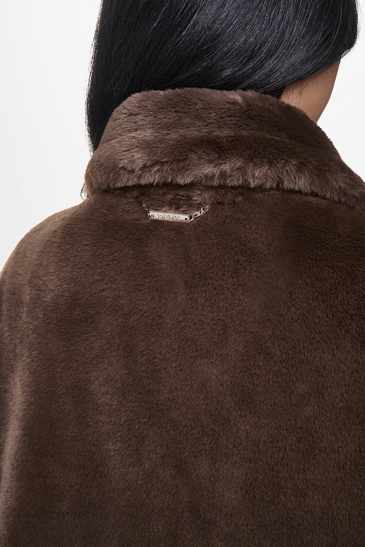 ASYMMETRICAL FAUX FUR PONCHO