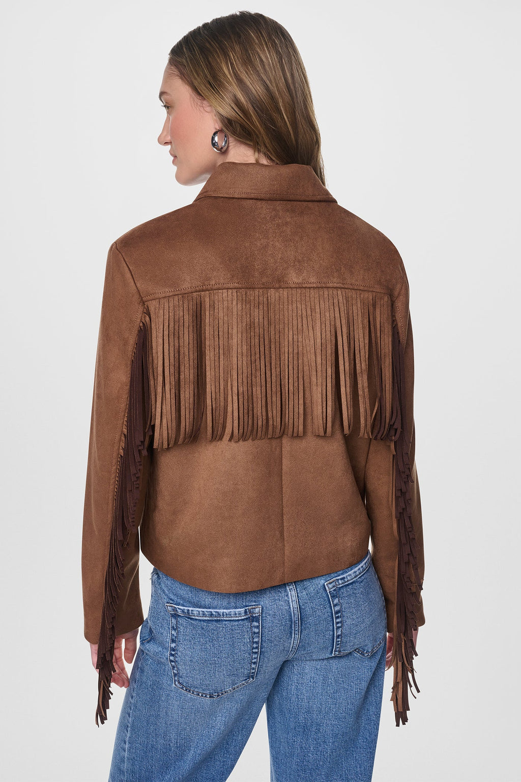FAUX SUEDE FRINGE JACKET