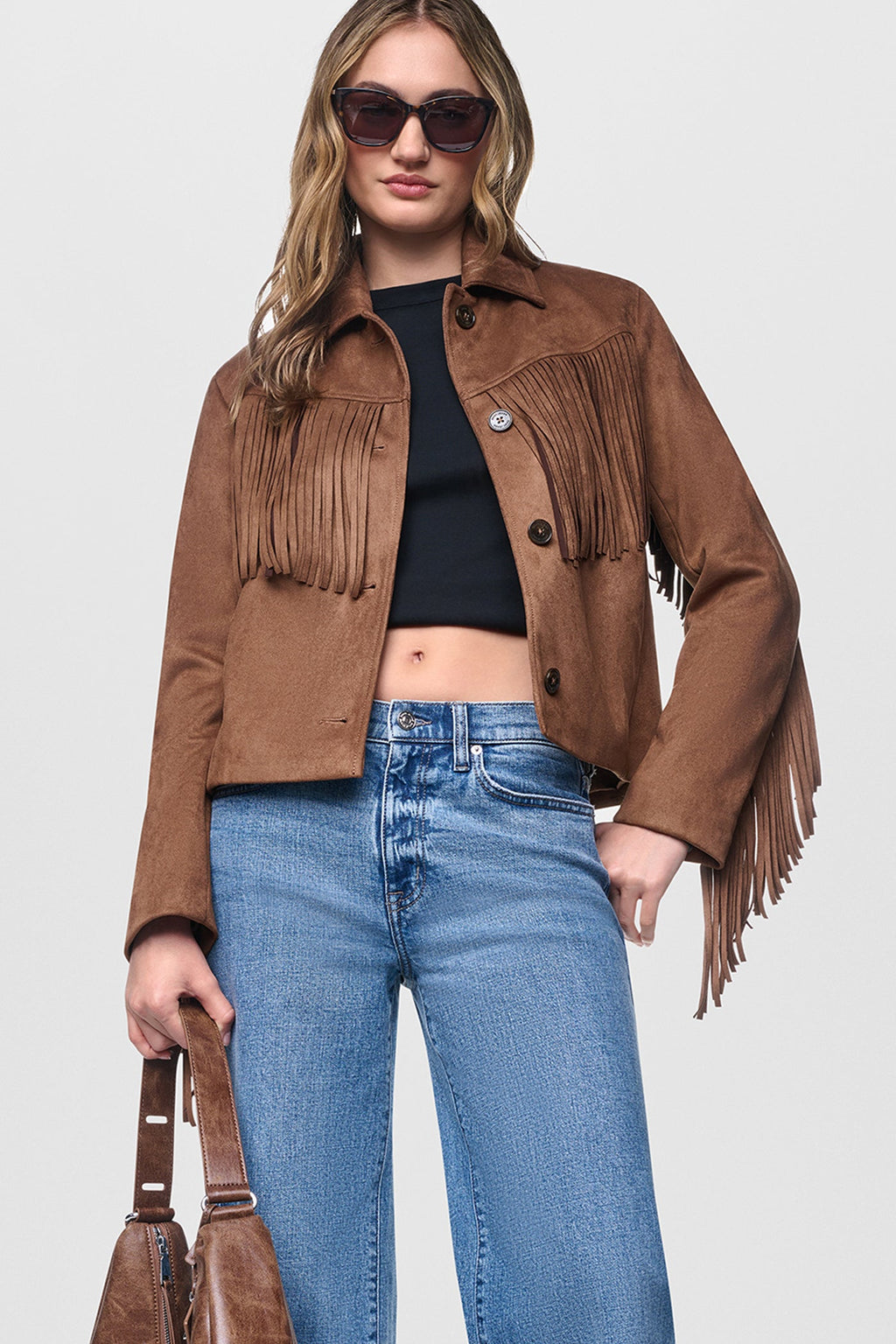FAUX SUEDE FRINGE JACKET