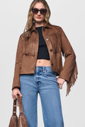 FAUX SUEDE FRINGE JACKET