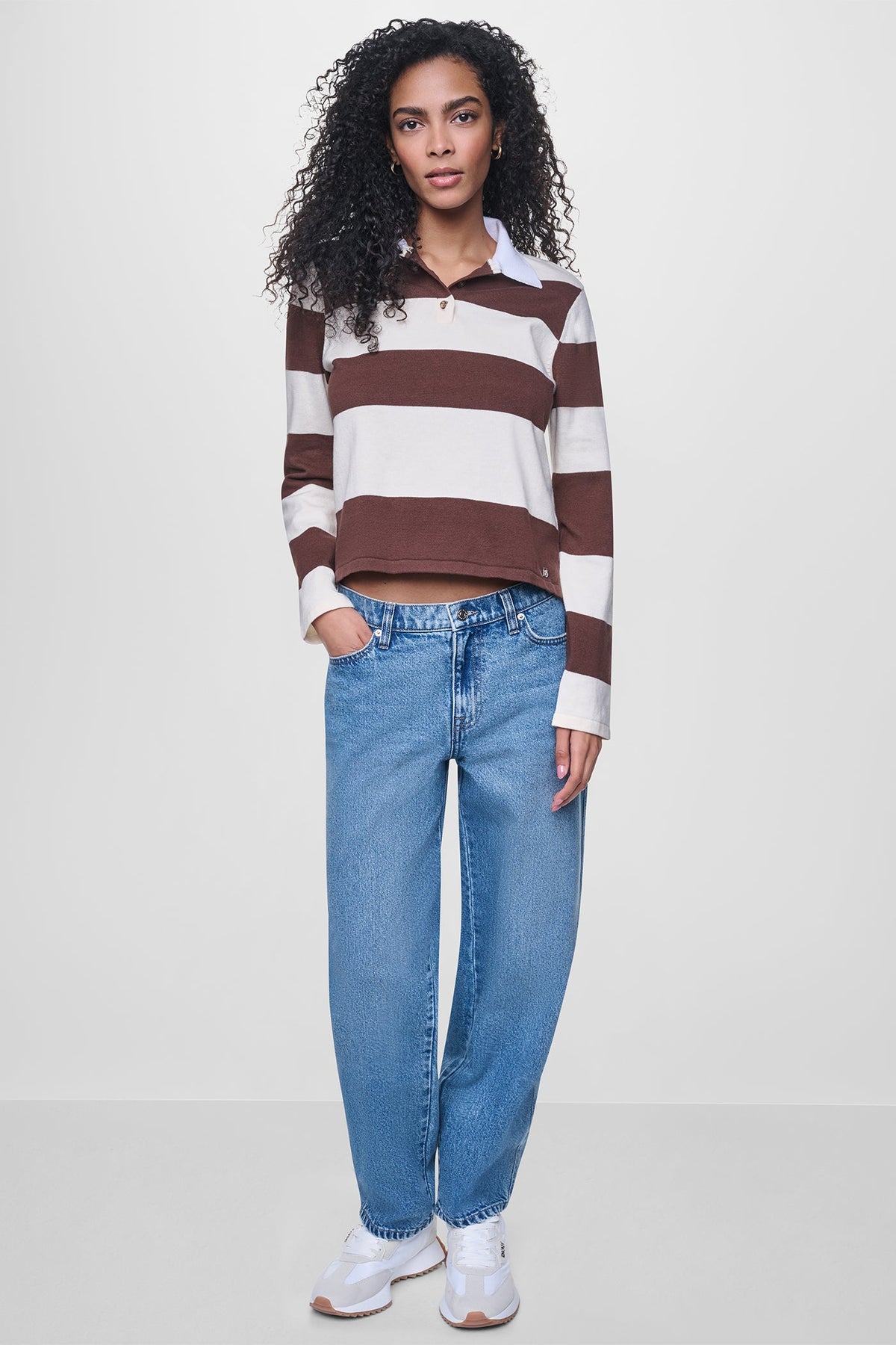 LONG SLEEVE STRIPE POLO