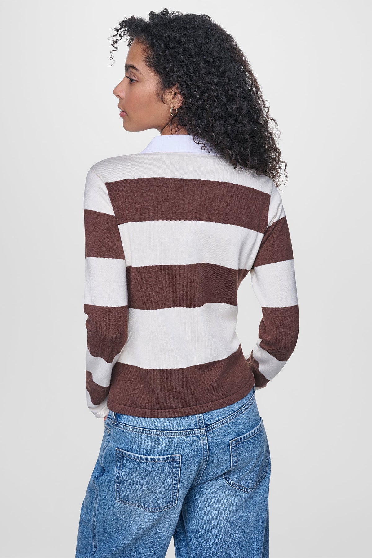 LONG SLEEVE STRIPE POLO