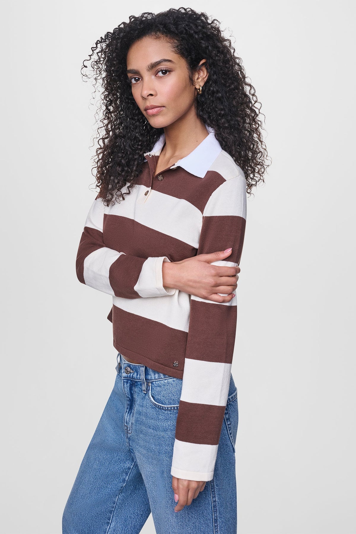 LONG SLEEVE STRIPE POLO