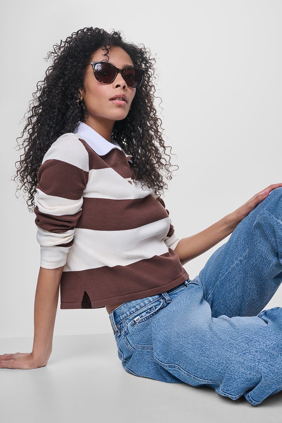 LONG SLEEVE STRIPE POLO