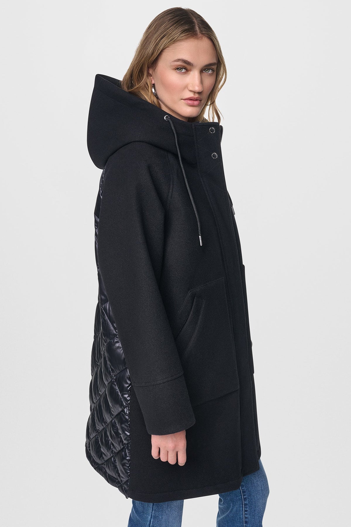 MIX MEDIA HOODED JACKET