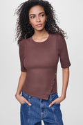 SHORT SLEEVE ASYMMETRIC TOP