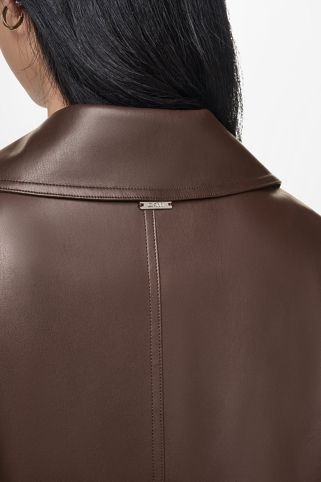 DOUBLE BREASTED FAUX LEATHER JACKET