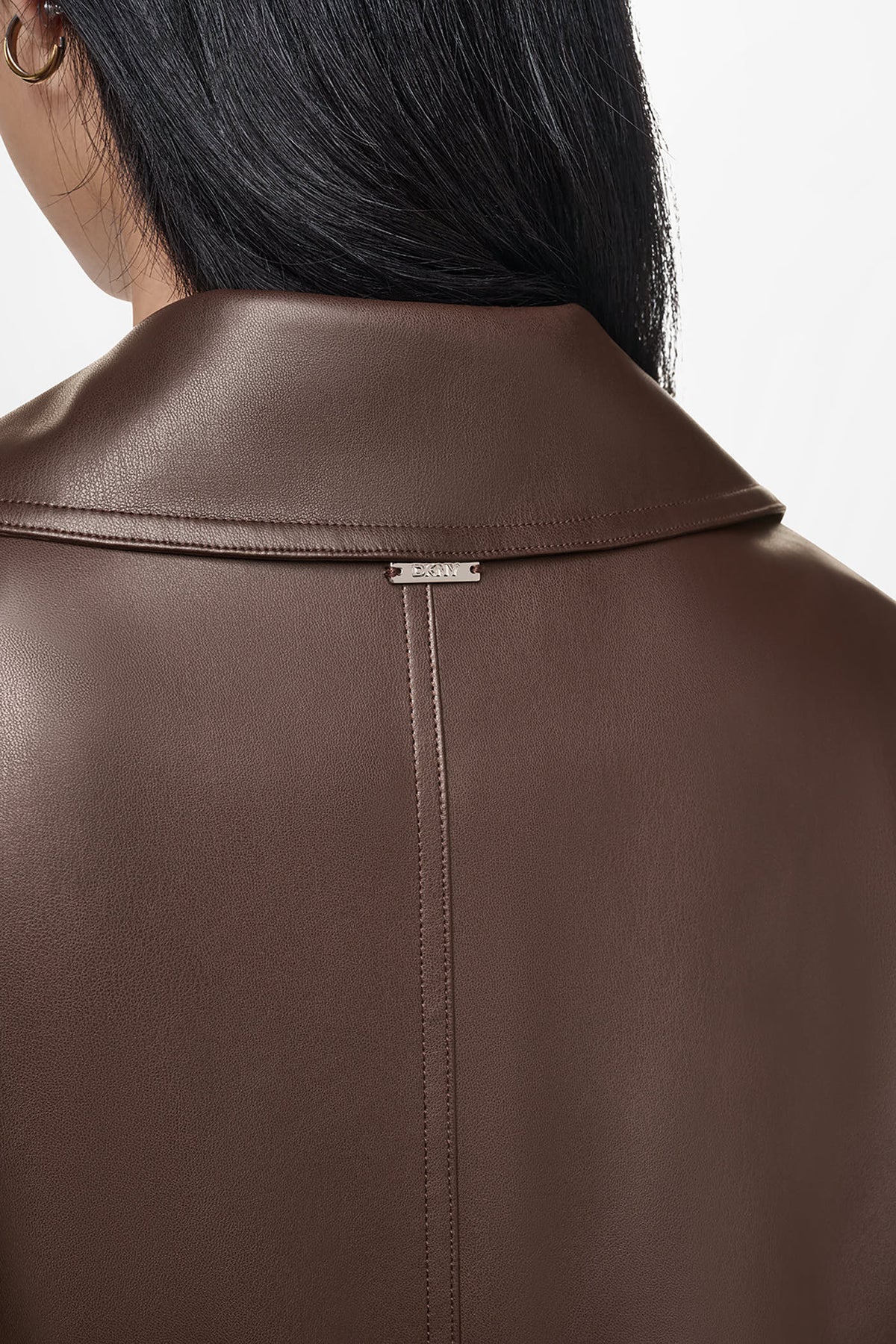 DOUBLE BREASTED FAUX LEATHER JACKET