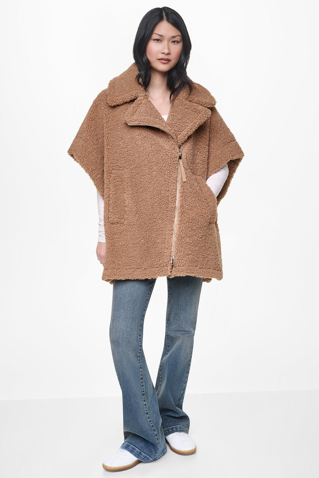 ASYMMETRICAL SHERPA PONCHO