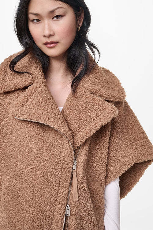 ASYMMETRICAL SHERPA PONCHO