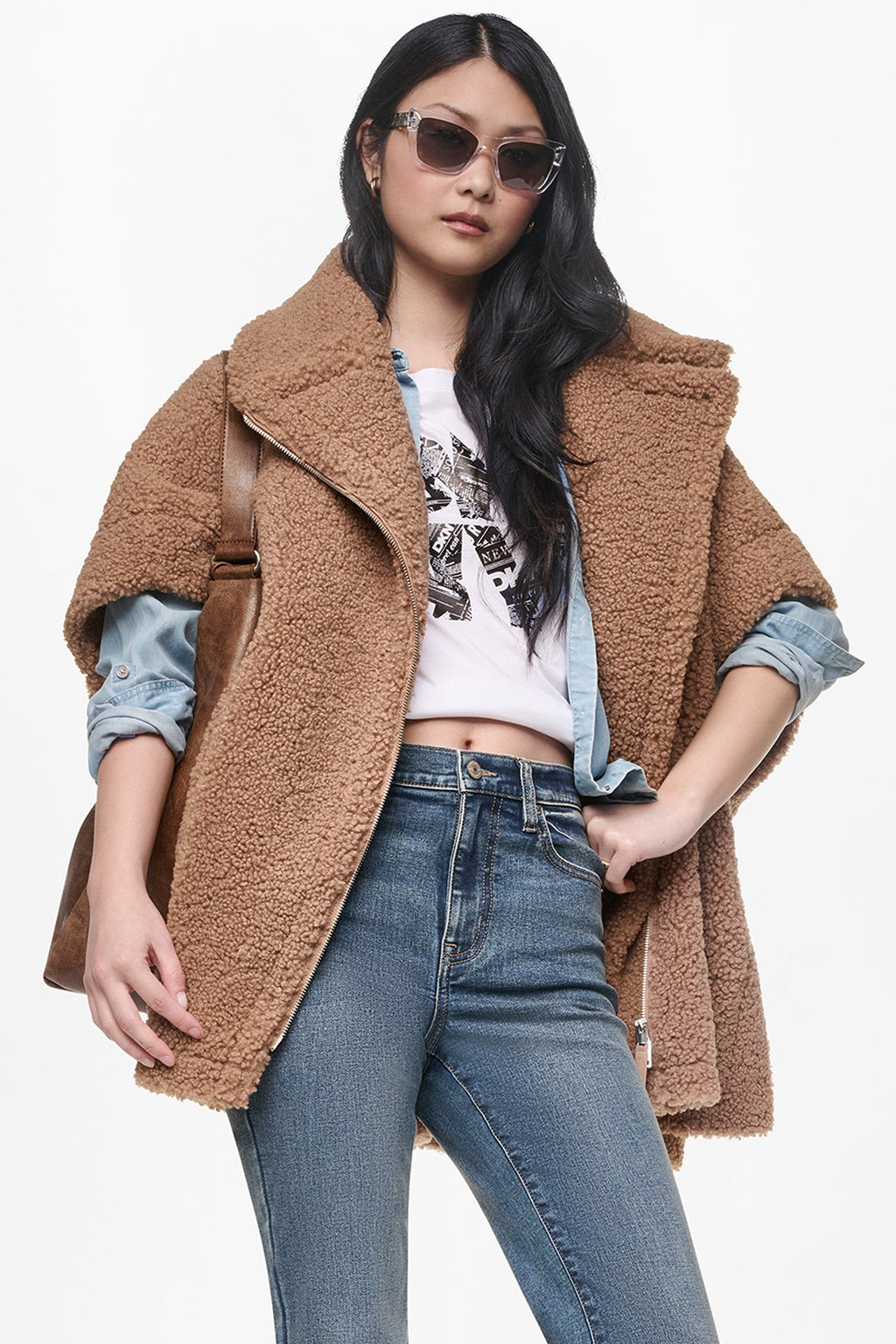 ASYMMETRICAL SHERPA PONCHO