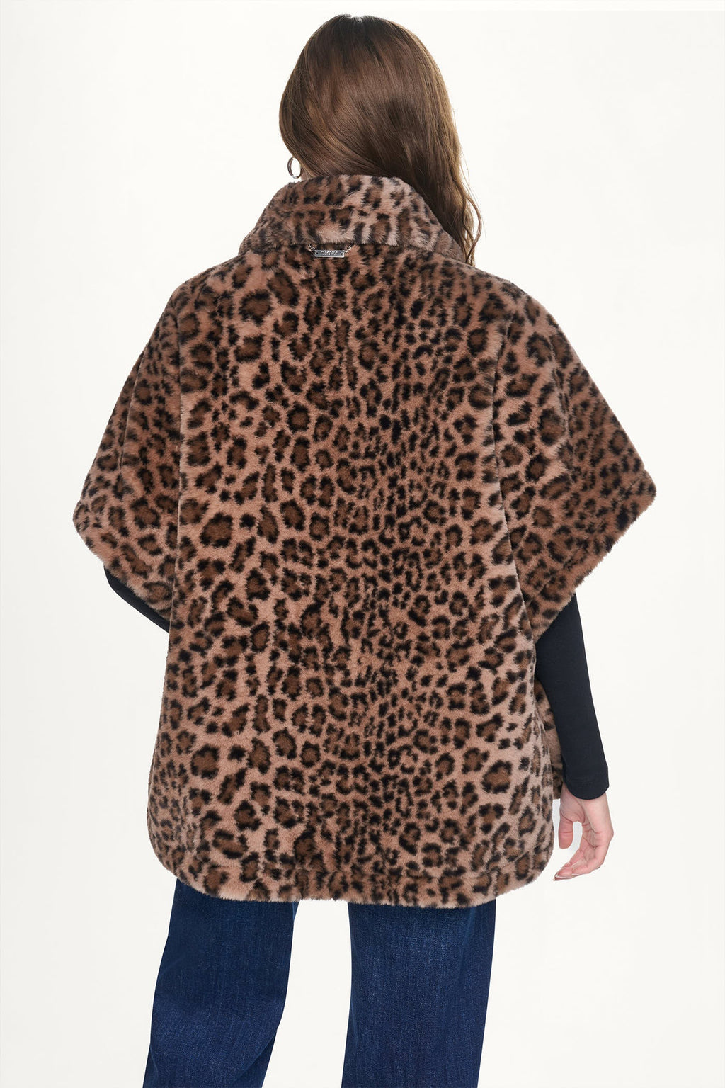 ASYMMETRICAL FAUX FUR PONCHO