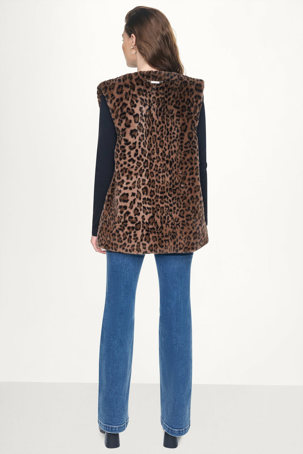 FAUX FUR COLLARLESS VEST