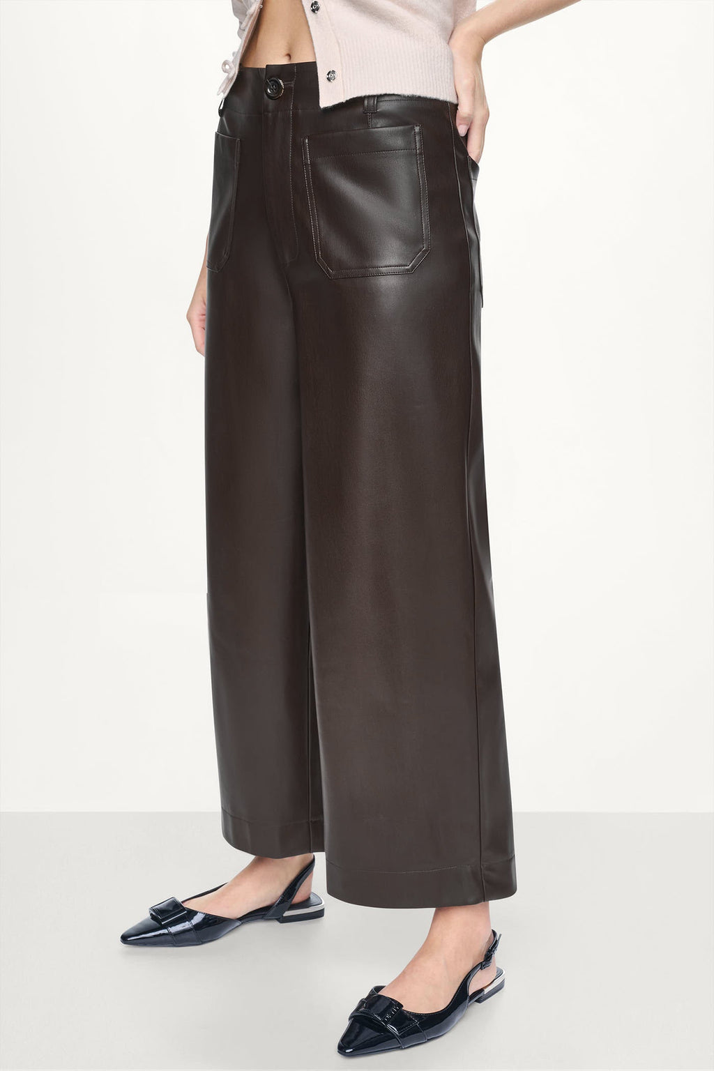 HIGH-RISE CROPPED WIDE LEG PANT