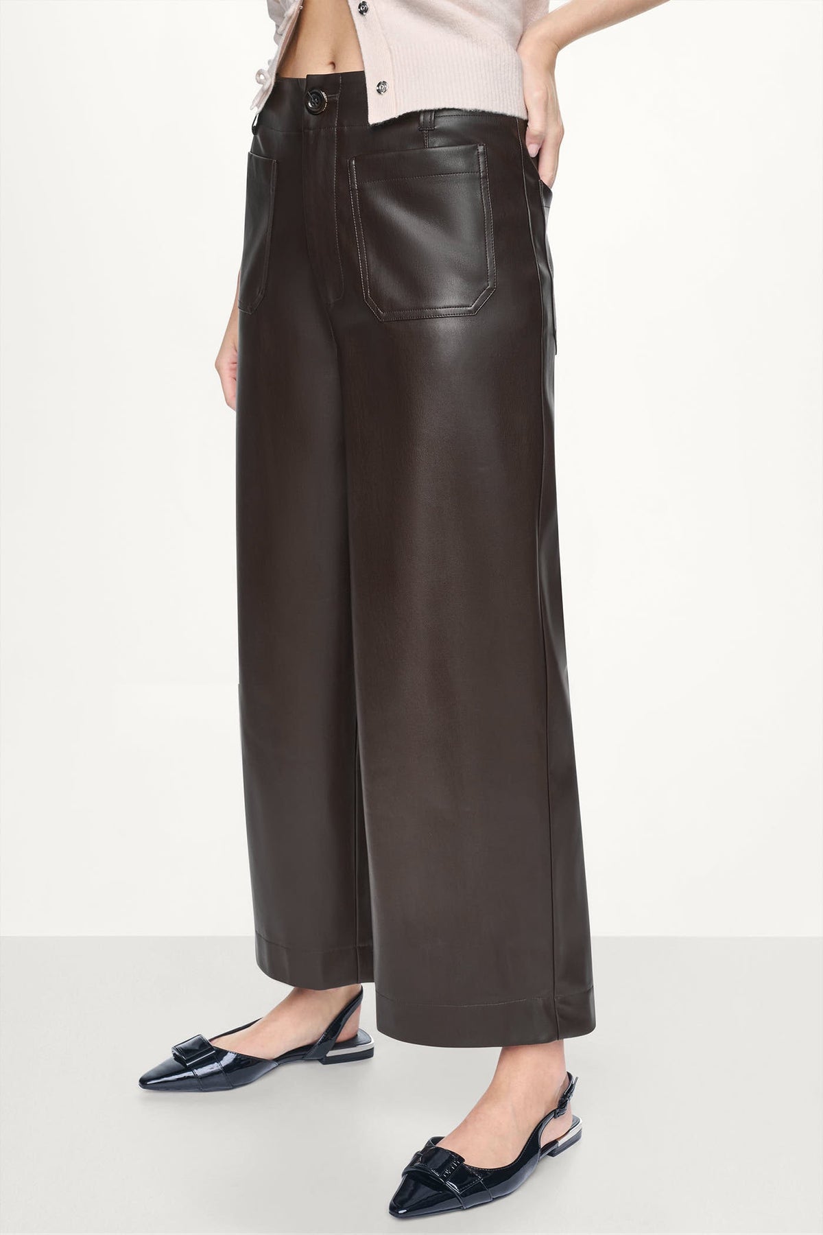 HIGH-RISE CROPPED WIDE LEG PANT