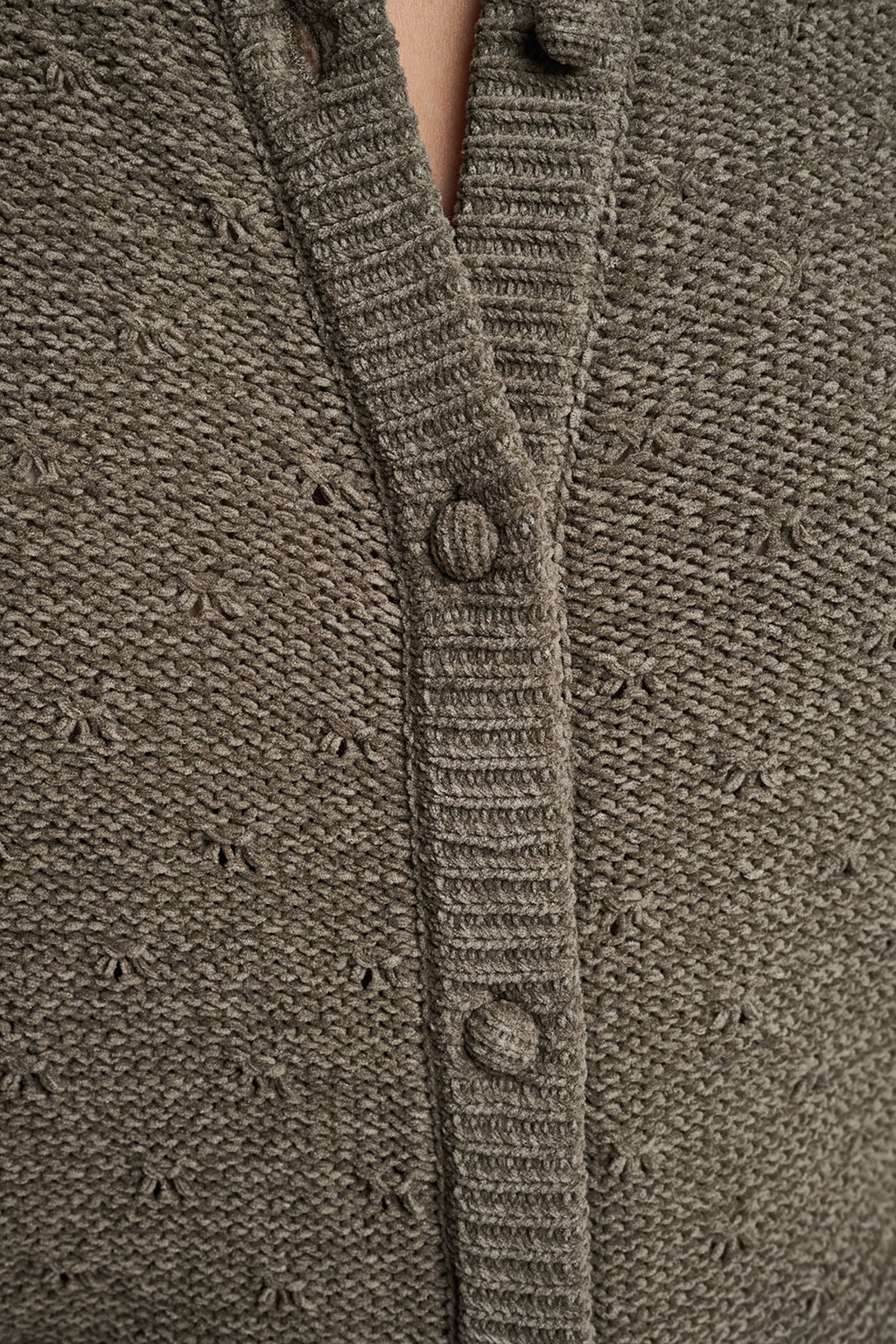 ELBOW SLEEVE CHENILLE CARDIGAN