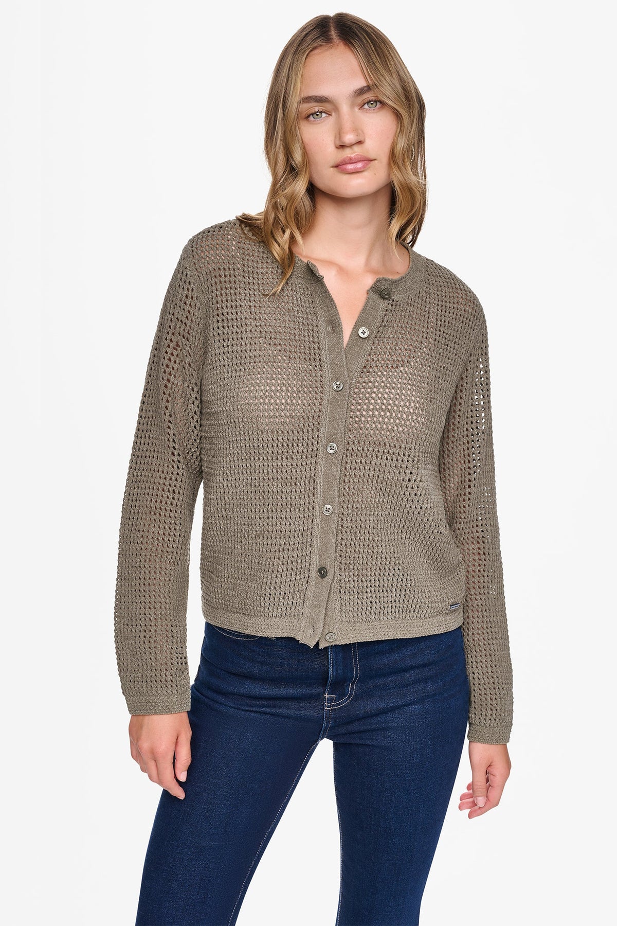 OPEN STITCH CHENILLE CARDIGAN