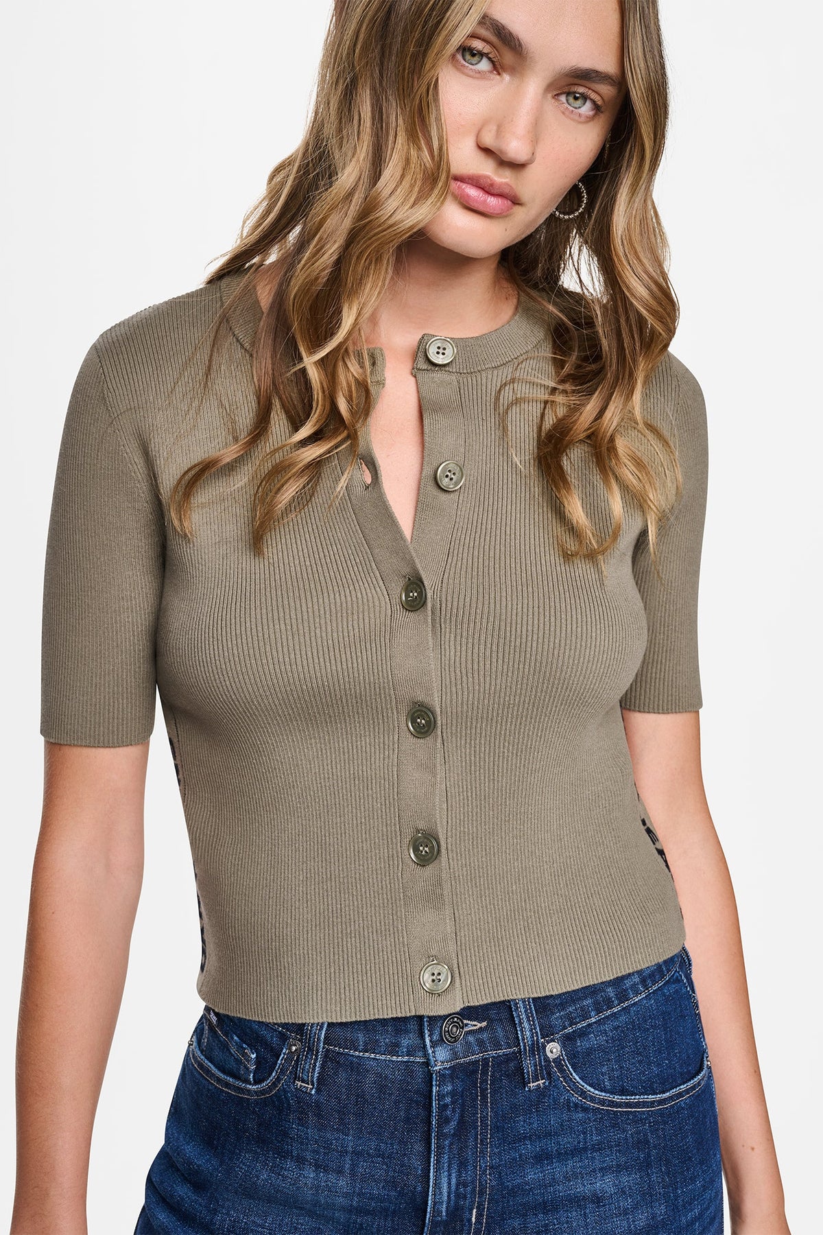 LOGO BUTTON CARDIGAN