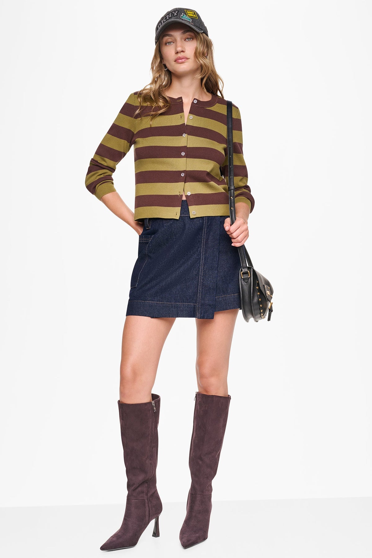 CROPPED STRIPED CARDIGAN