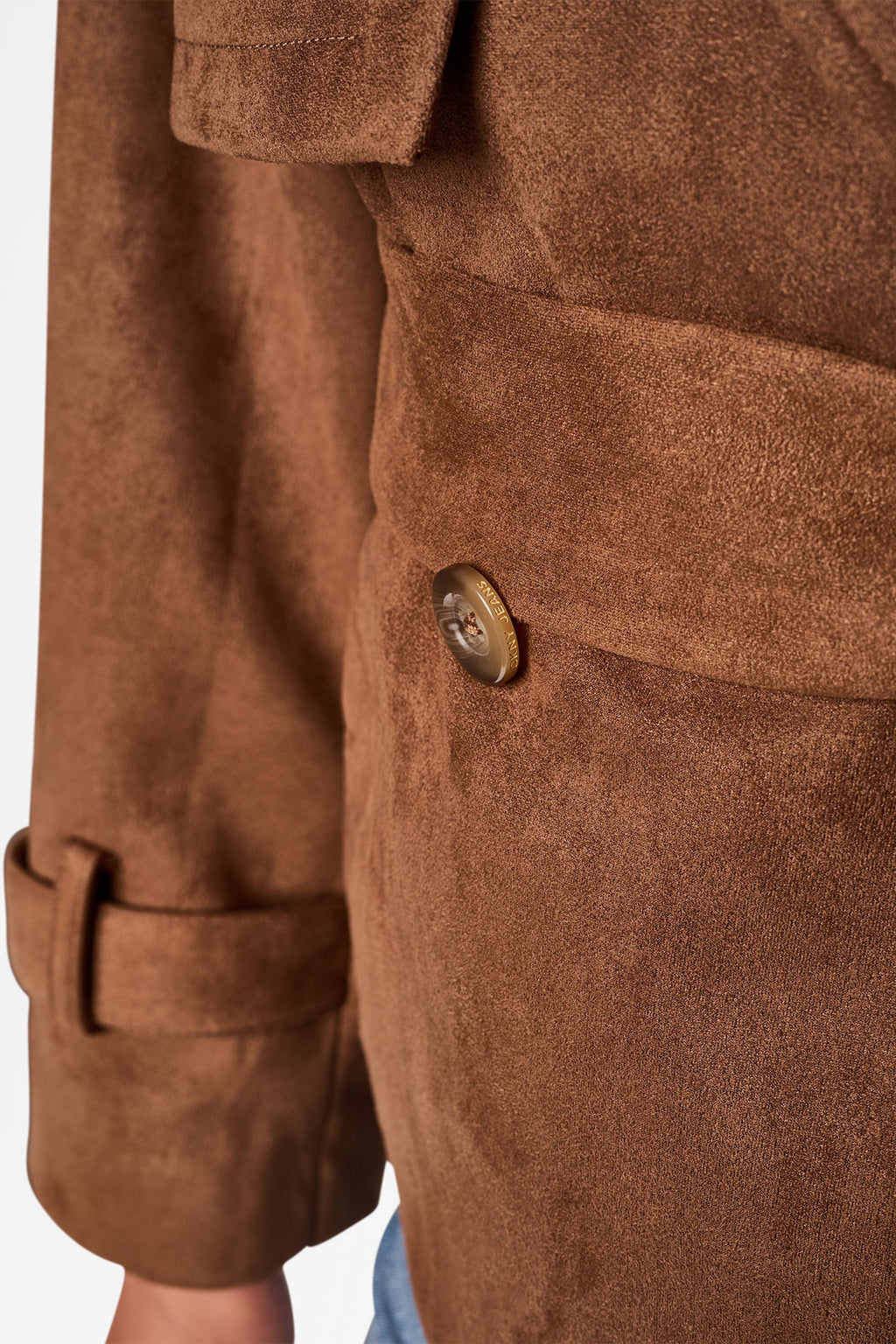 FAUX SUEDE SHORT TRENCH JACKET