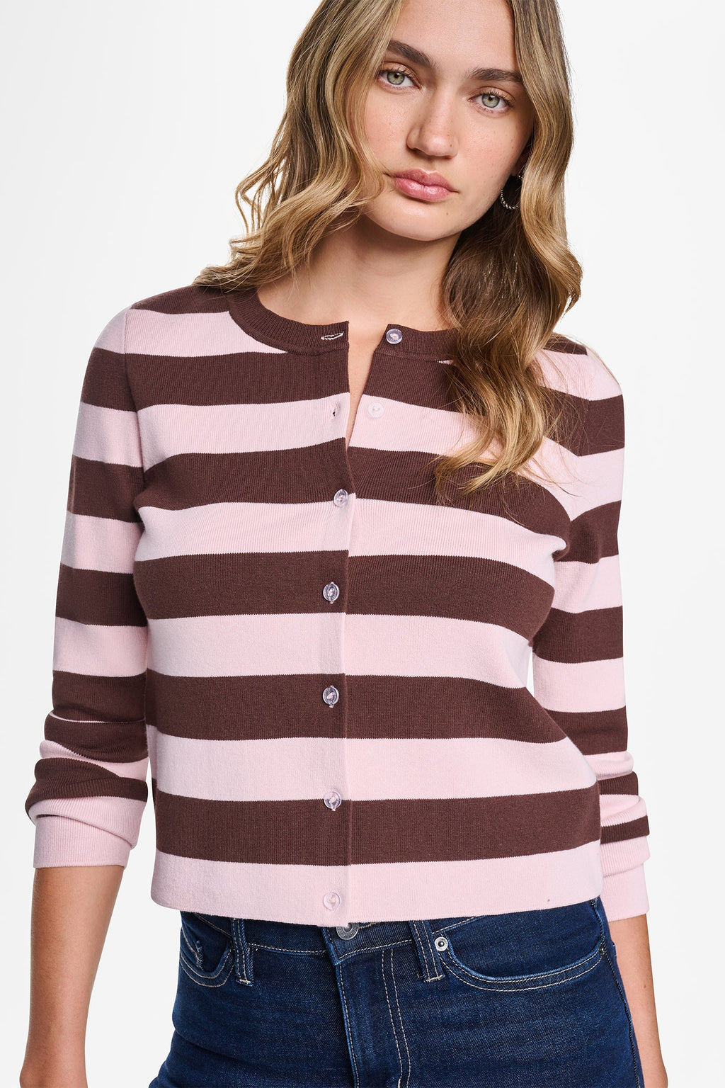 CROPPED STRIPED CARDIGAN