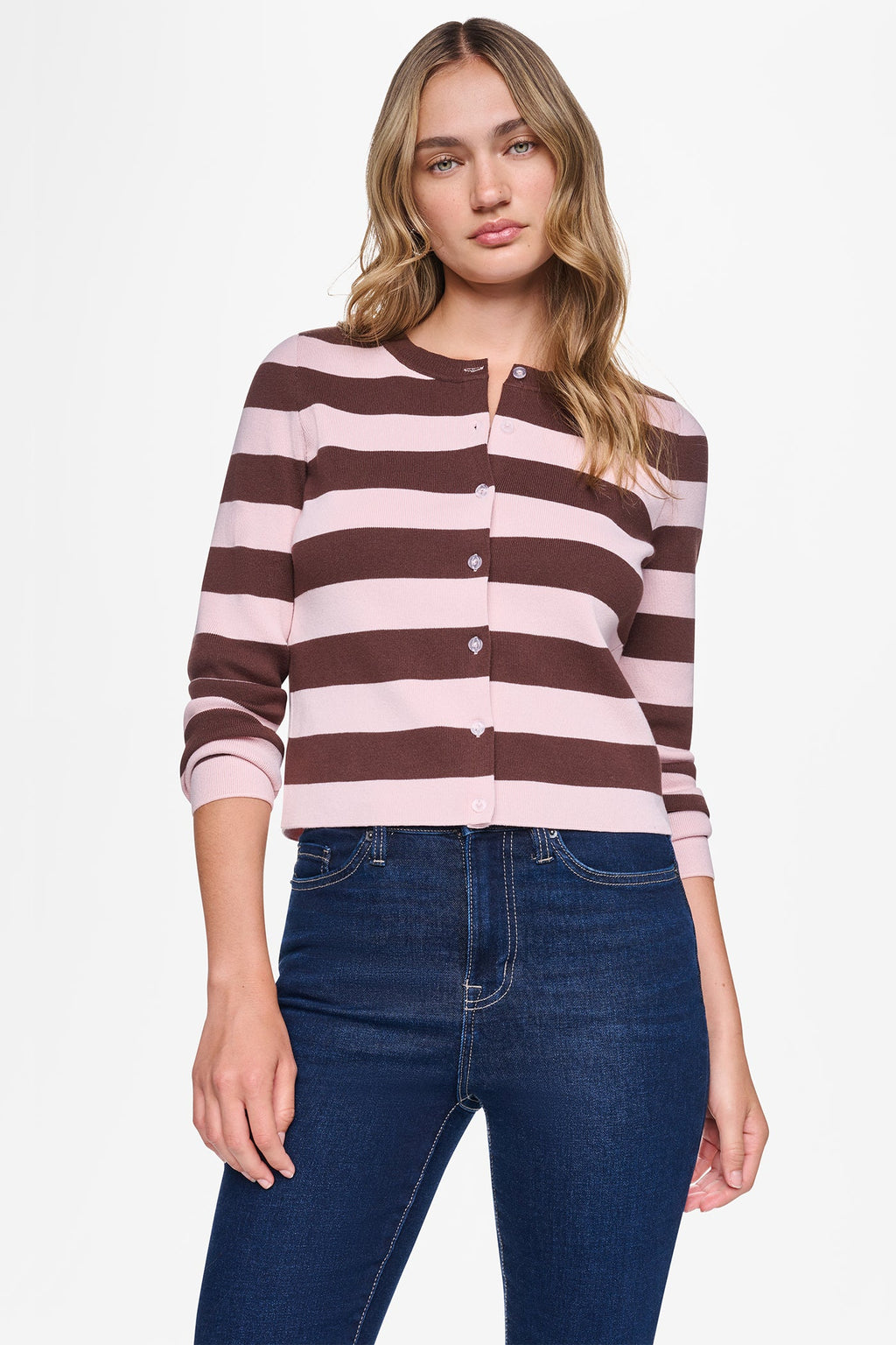 CROPPED STRIPED CARDIGAN