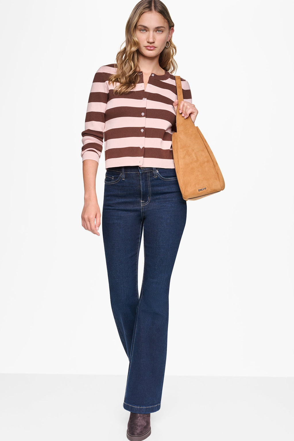 CROPPED STRIPED CARDIGAN