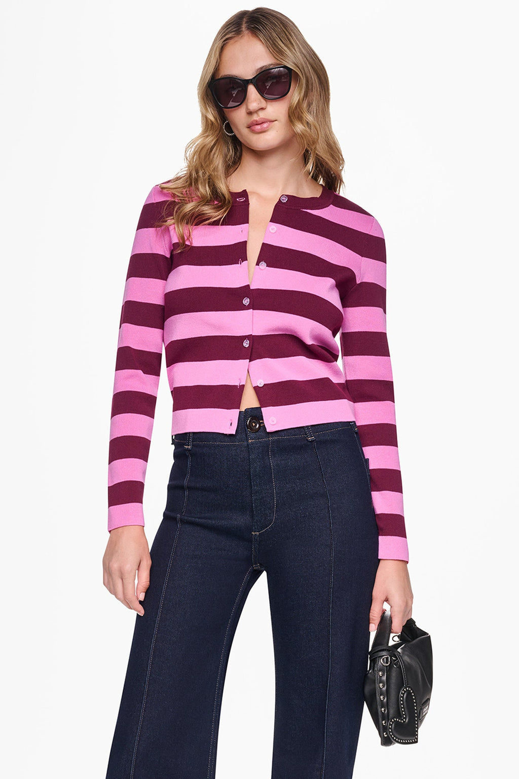 CROPPED STRIPED CARDIGAN