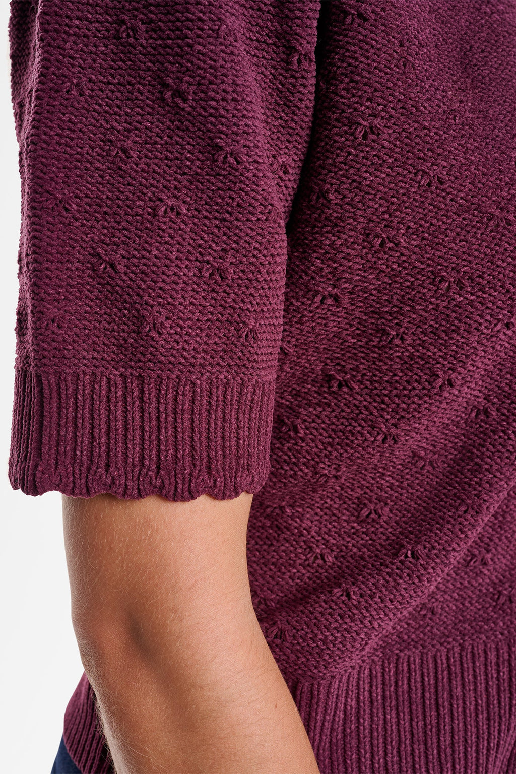 ELBOW SLEEVE CHENILLE CARDIGAN