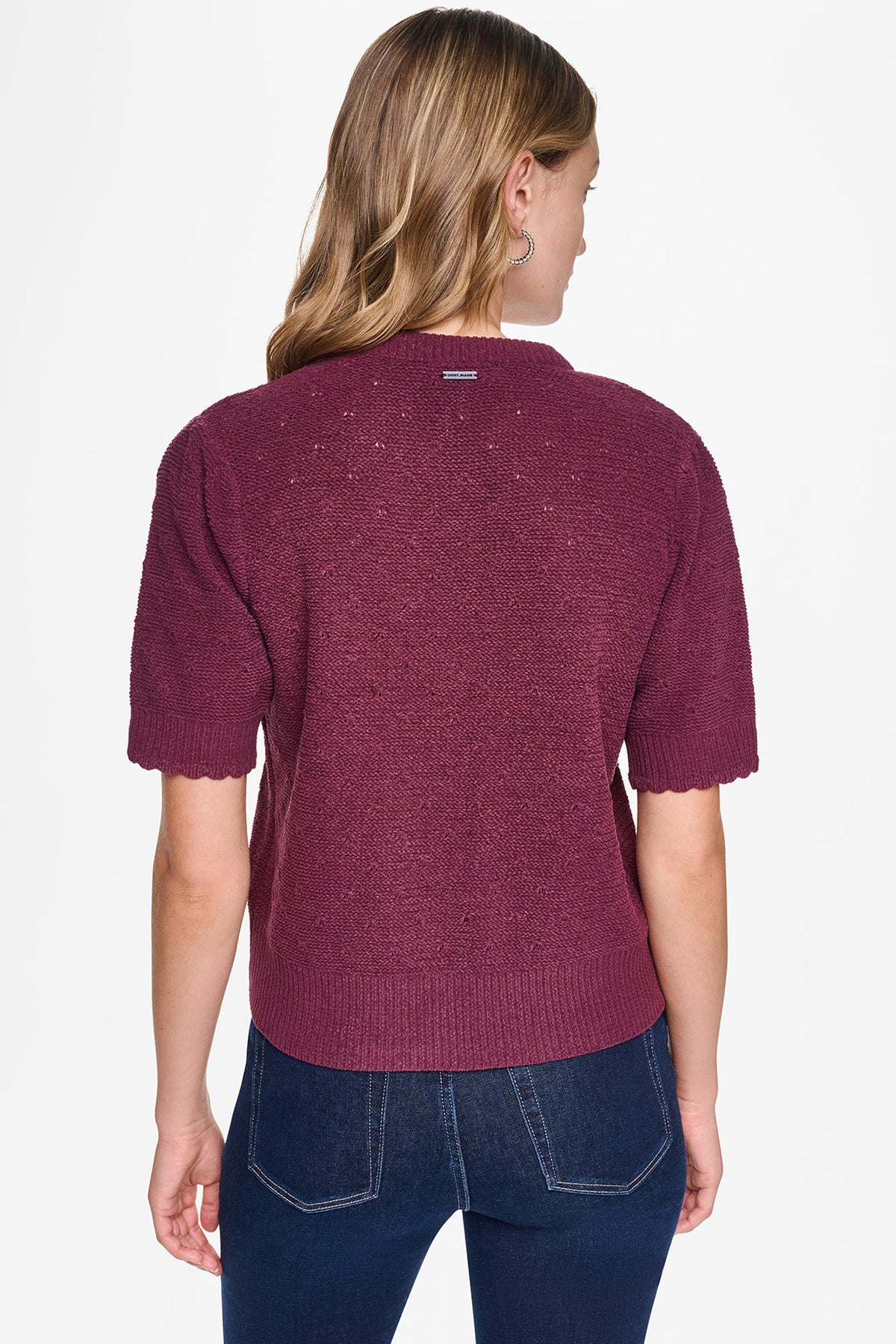 ELBOW SLEEVE CHENILLE CARDIGAN