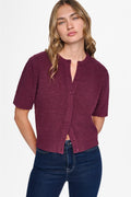 ELBOW SLEEVE CHENILLE CARDIGAN