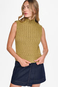 RIBBED MOCK-NECK SWEATER VEST