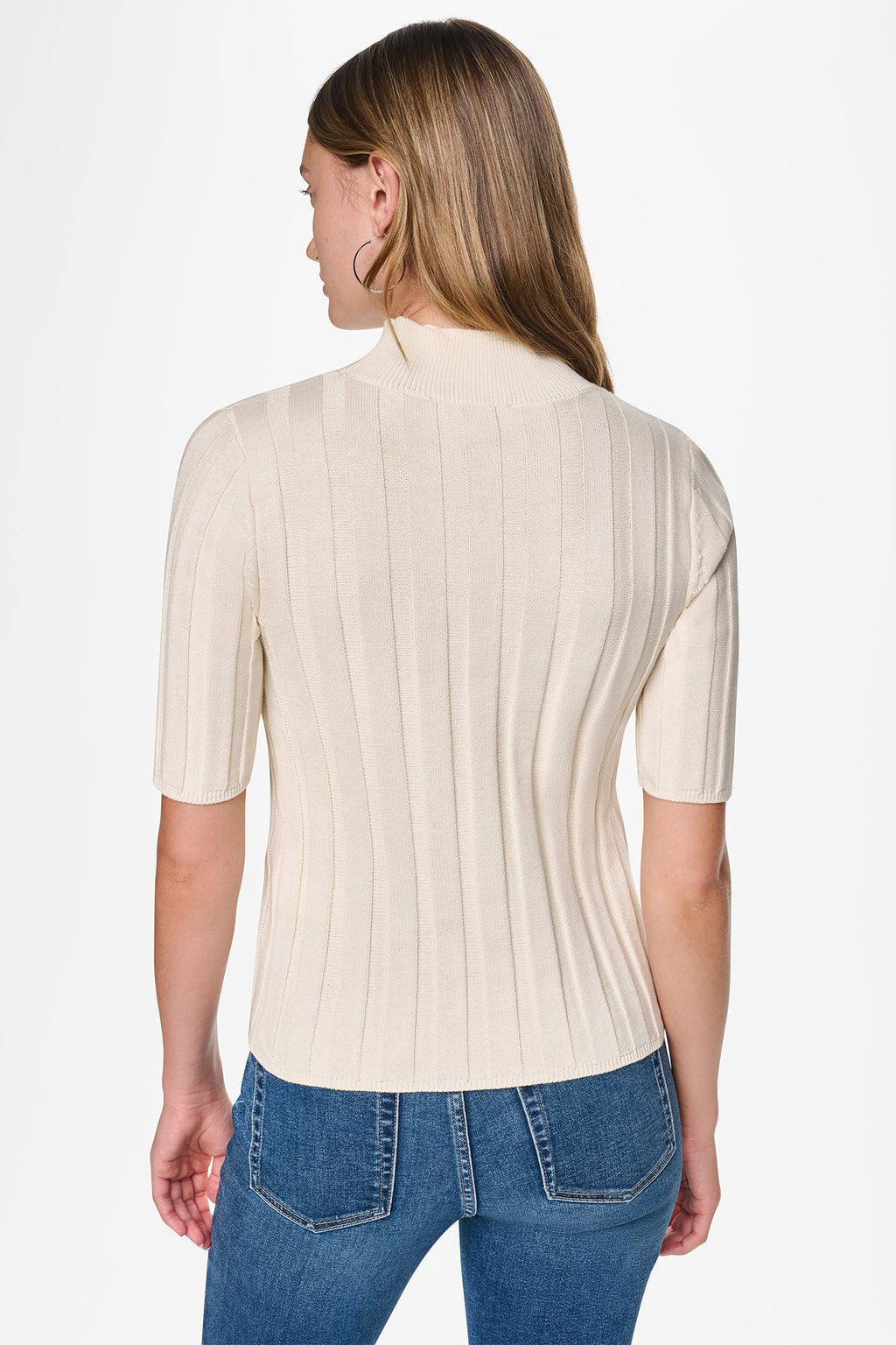 ELBOW SLEEVE WIDE RIB SWEATER