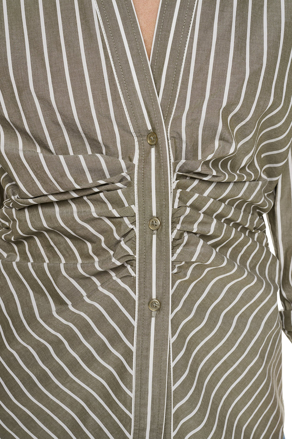 STRIPED RUCHED SHIRT