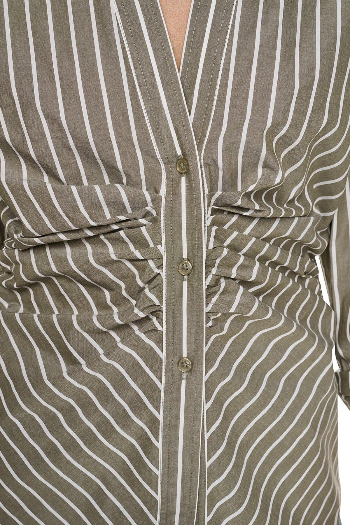 STRIPED RUCHED SHIRT