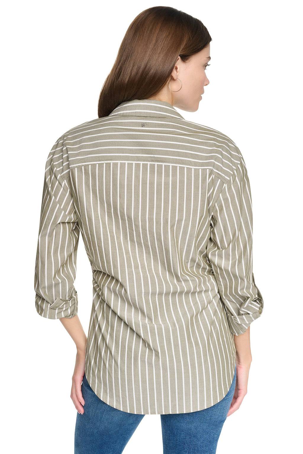 STRIPED RUCHED SHIRT