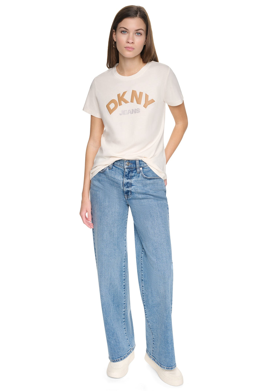 ARCHED RHINESTONE LOGO TEE