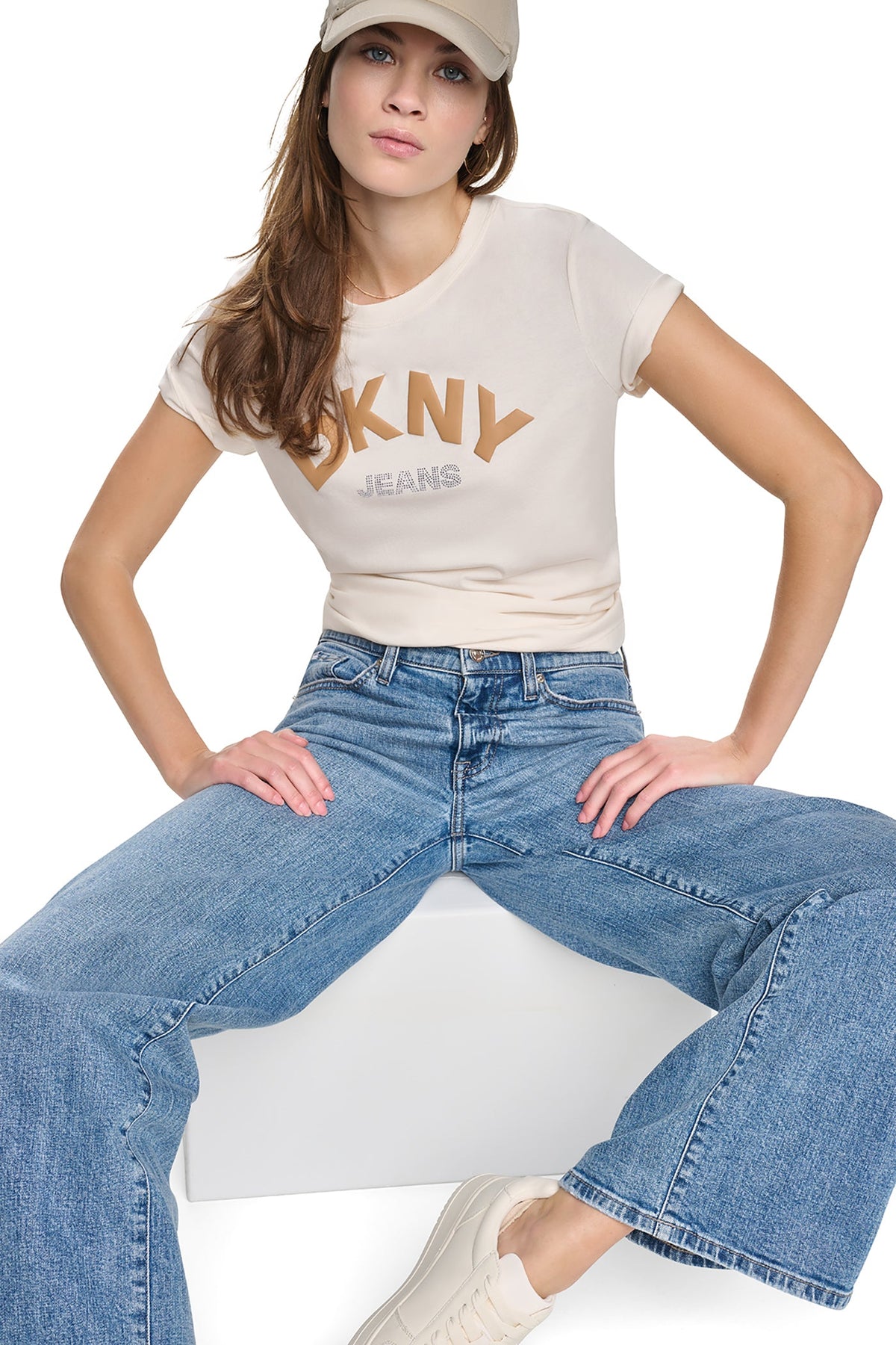 ARCHED RHINESTONE LOGO TEE