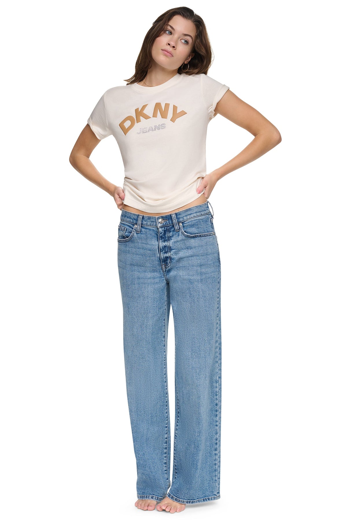 ARCHED RHINESTONE LOGO TEE