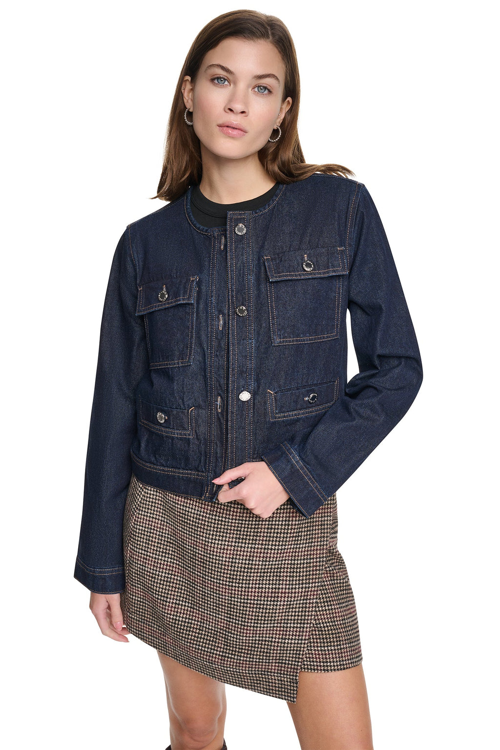 MIXED MEDIA DENIM JACKET