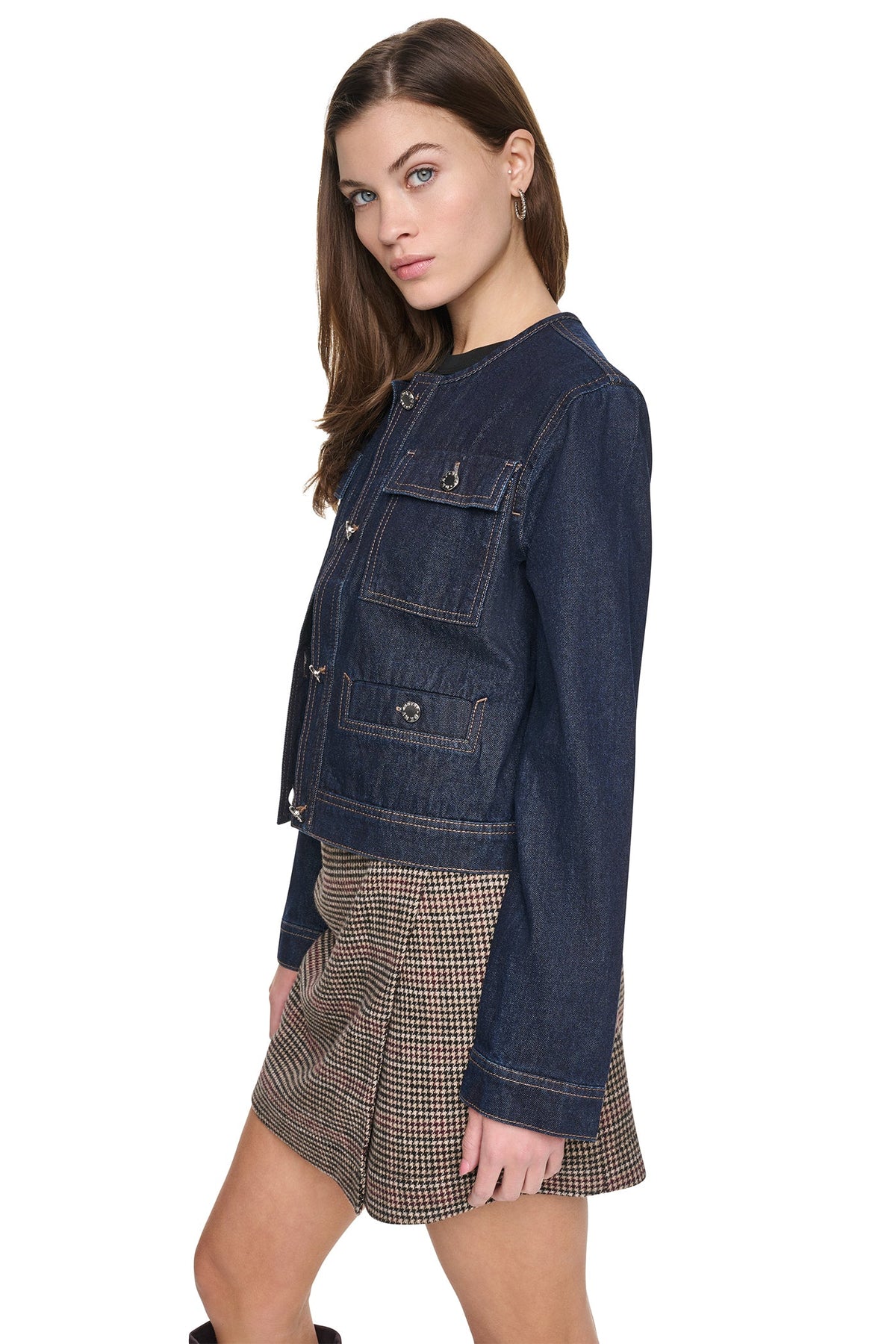 MIXED MEDIA DENIM JACKET