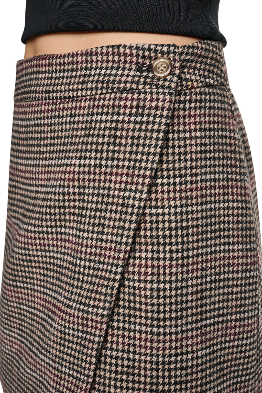HOUNDSTOOTH MINI WRAP SKIRT